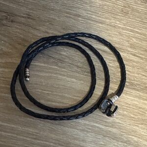 Black Braided Leather Bracelet